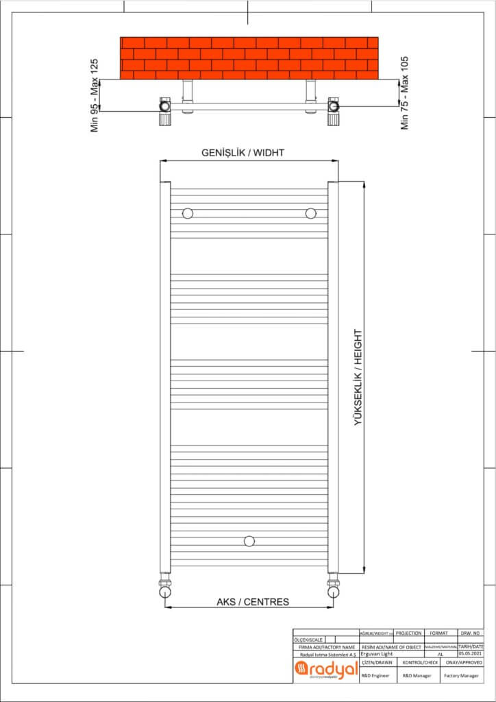 Radyal Alüminyum Havlupan | Erguvan Modeli Teknik Çizim