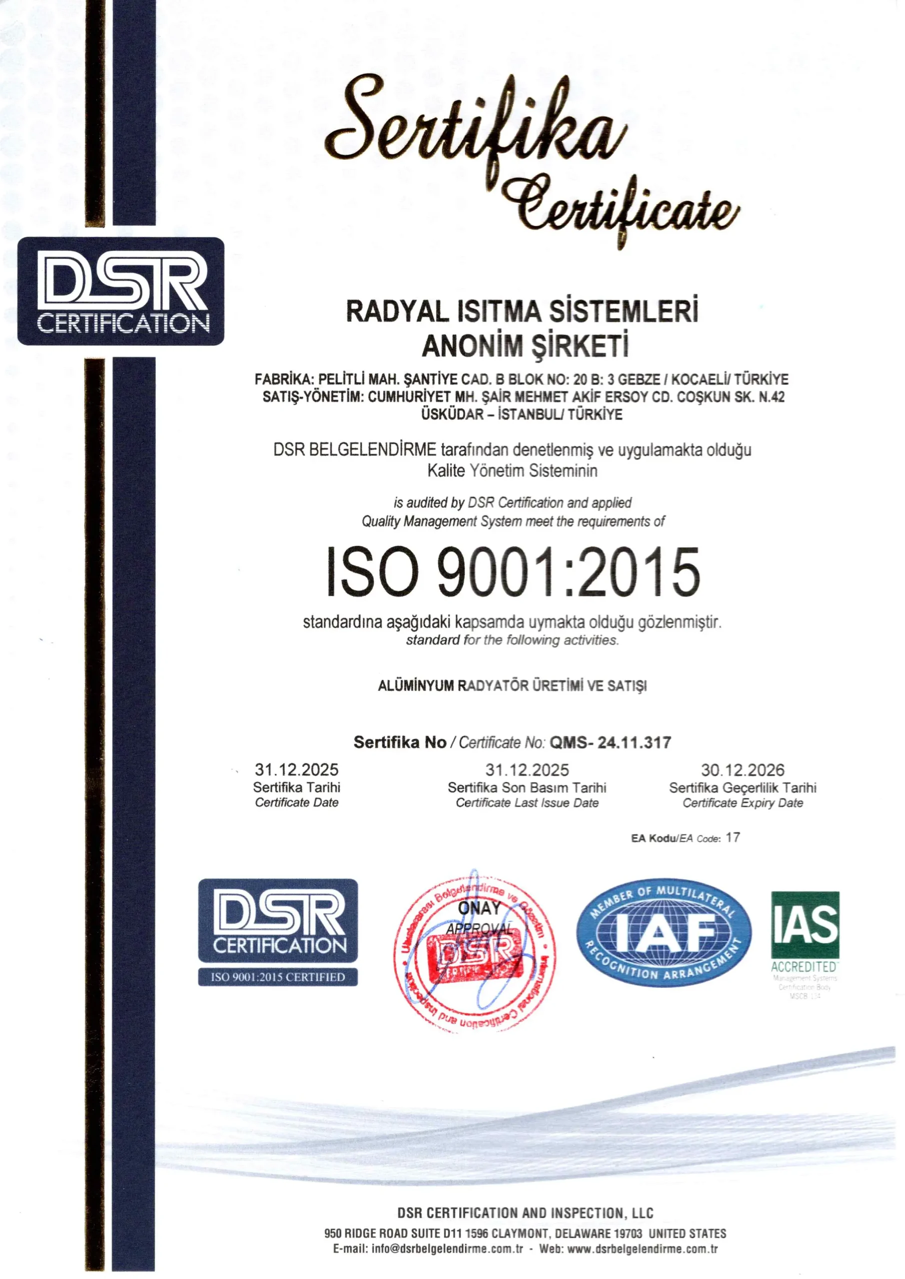 9001-certification-radyal-heating